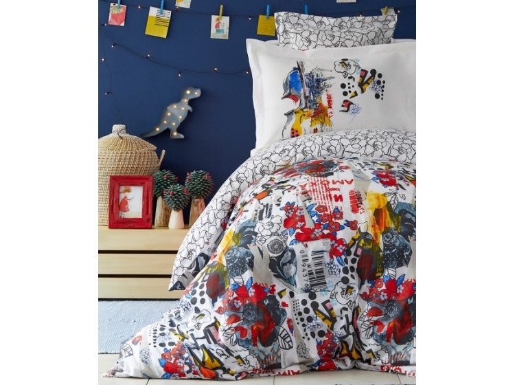 Подростковое постельное белье Karaca Home. Ранфорс Beris kirmizi 2019-2