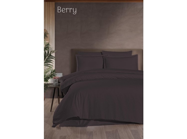 Постельное белье Altinbasak с простыней на резинке. Поплин Berry