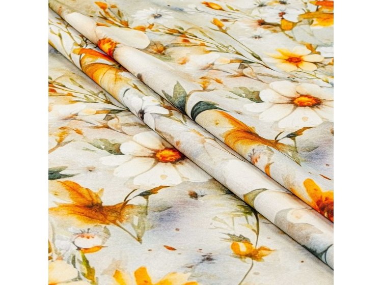 Постельное белье Home Line. Бязь Квіти білі та жовті
