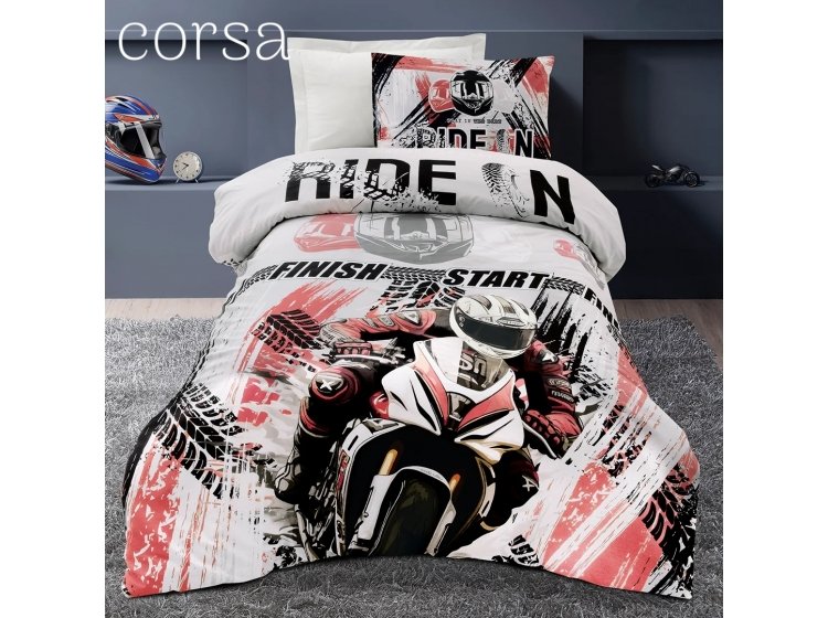Постельное белье Altinbasak.  Ранфорс 3D Corsa