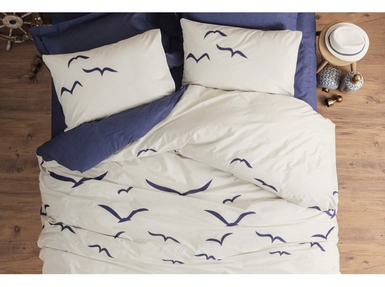 Постельное белье Cotton box. Ранфорс Maritime Larum lacivert