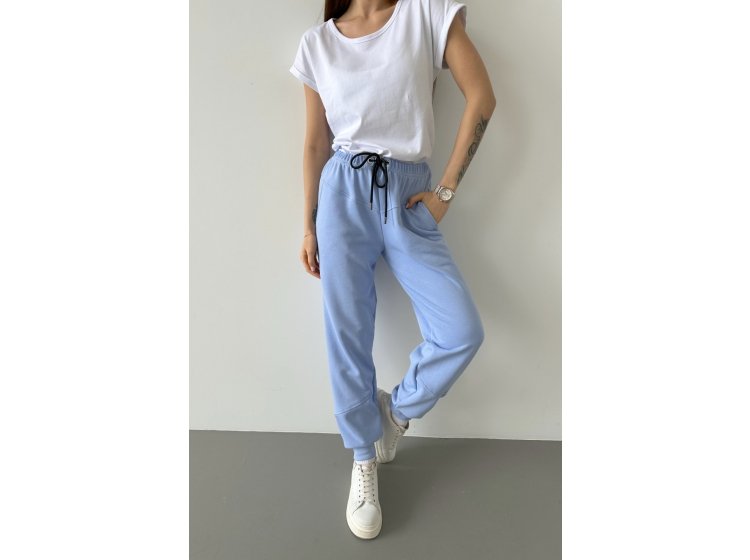 Штаны женские спортивные с кокеткой German Volf. 24054 голубого цвета