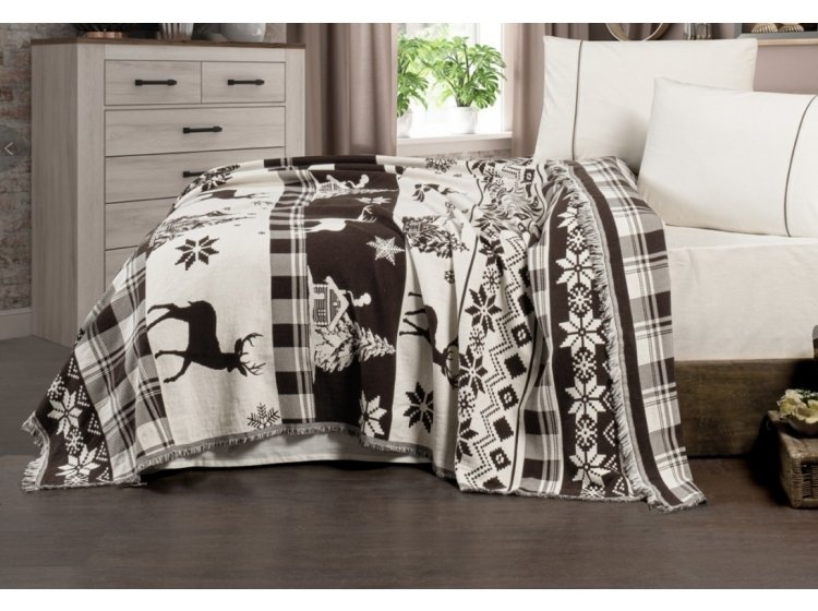 Постельное белье с пледом First Choice. Ранфорс  Deer polama