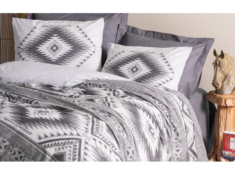 Постельное белье Cotton box. Ethnic Delos antrasit