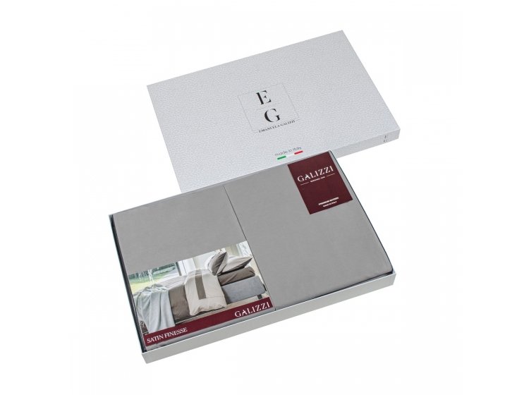 Постельное белье Emanuela Galizzi. Satin Finesse серо-коричневый. Упаковка