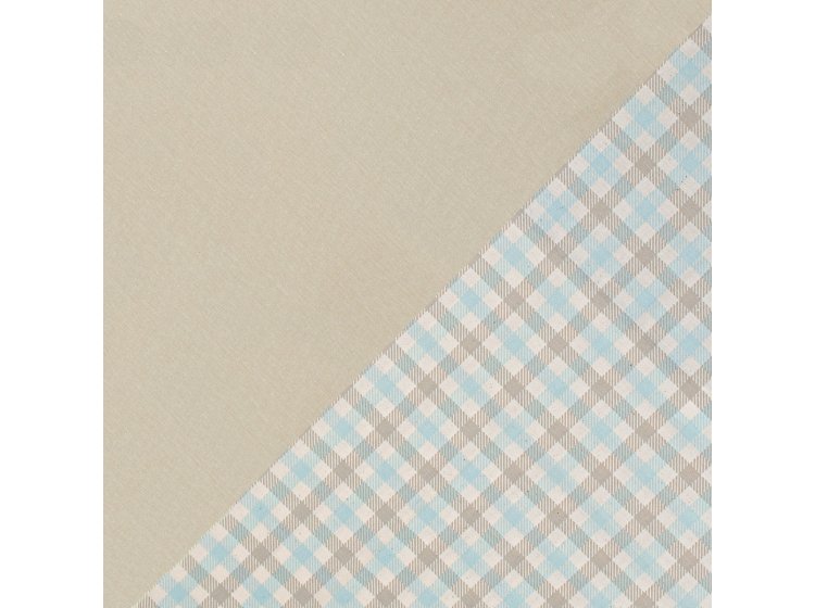 Постельное белье Home Line. Бязь Клітинка кухонна бежево-бирюзового цвета