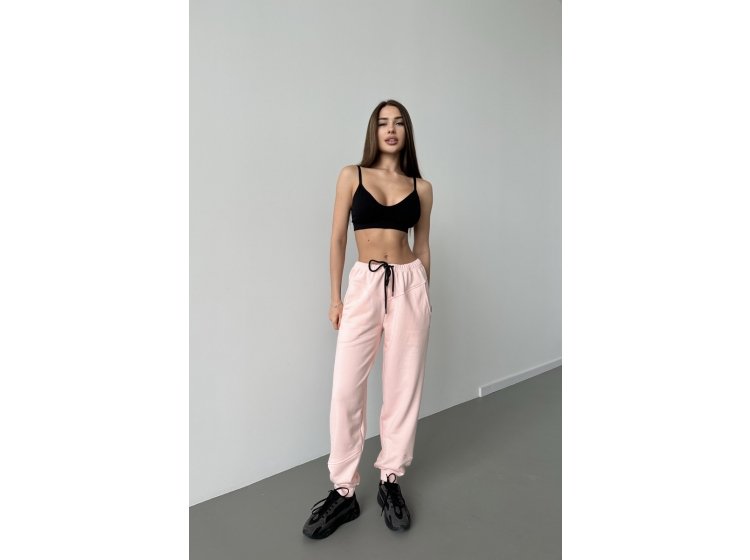 Штаны женские спортивные с кокеткой German Volf. 24056 персикового цвета