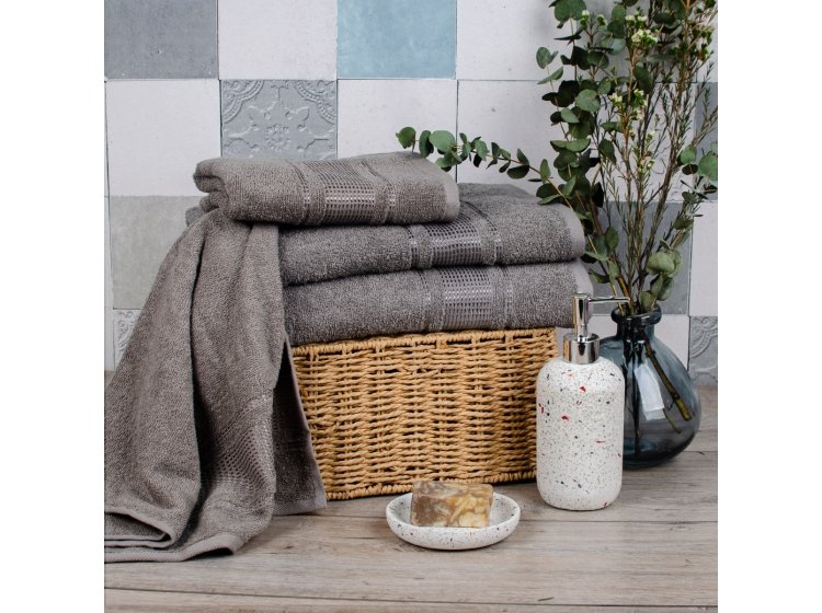 Махровое полотенце Аиша. Royal серого цвета