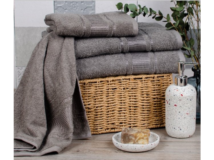 Махровое полотенце Аиша. Royal серого цвета