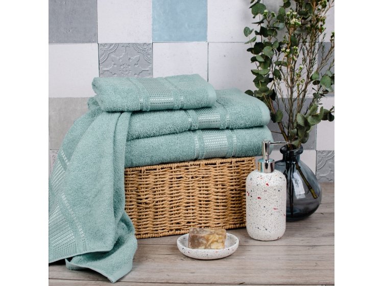 Махровое полотенце Аиша. Royal бирюзового цвета