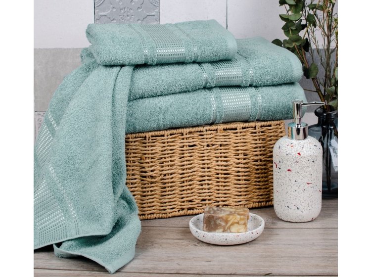 Махровое полотенце Аиша. Royal бирюзового цвета