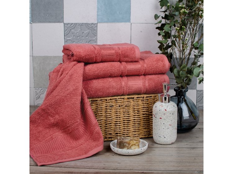 Махровое полотенце Аиша. Royal кораллового цвета