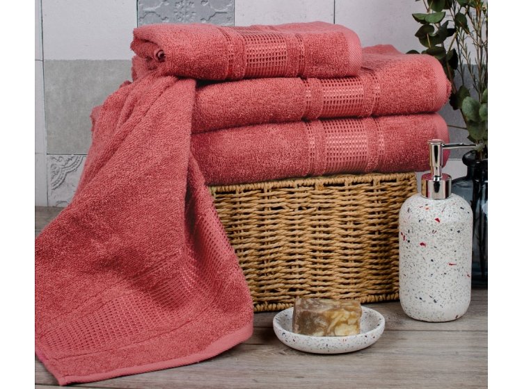 Махровое полотенце Аиша. Royal кораллового цвета