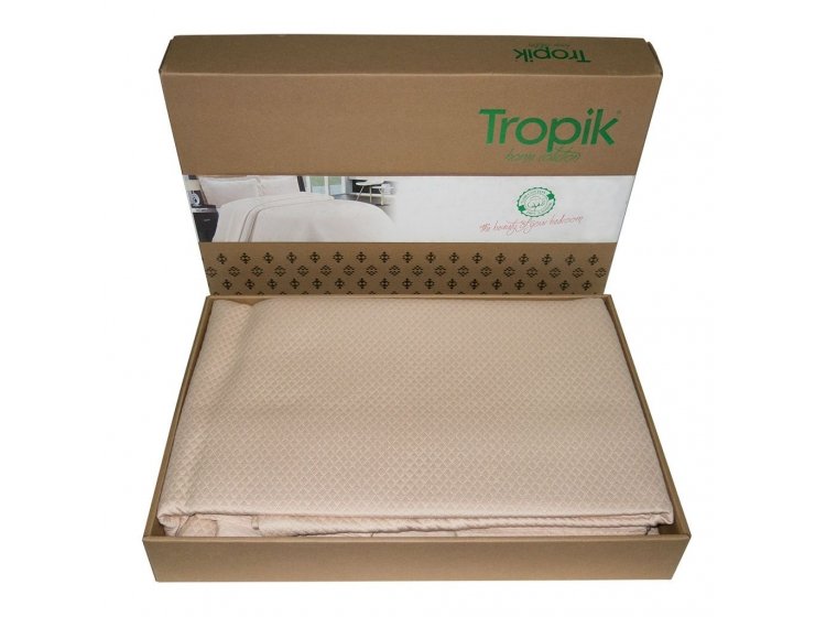 Покрывало с наволочками Tropik. Cotton BC-07 мелкий ромб коричневый