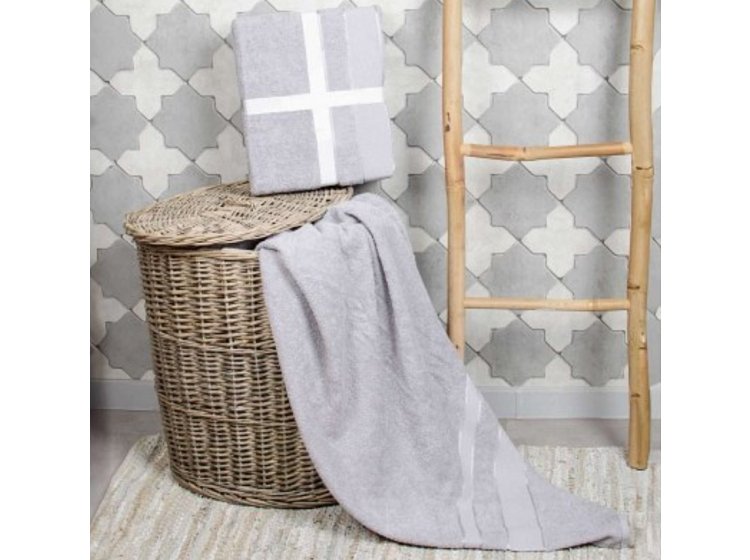 Простынь махровая Аиша. Светло-серого цвета