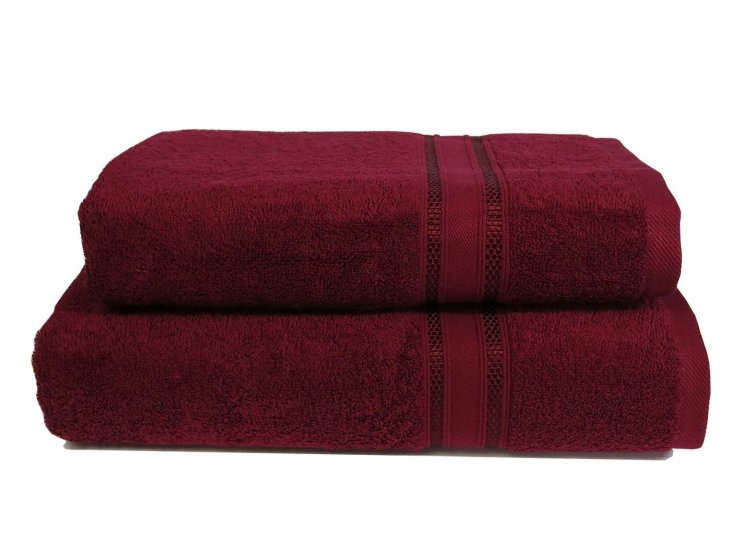 Полотенце махровое Parisa. D-100 бордового цвета