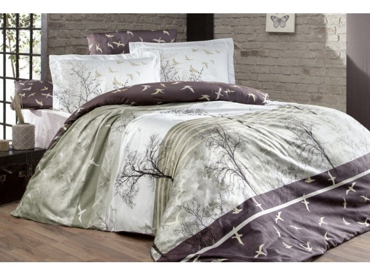 Постельное белье First Choice. Satin Doga brown