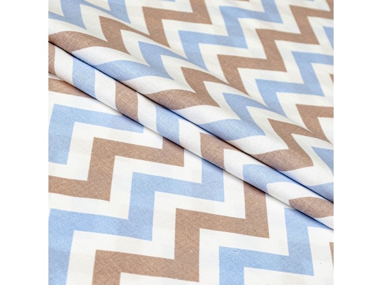 Простынь Home Line. Бязь Зіг Заг блакитно-коричневий
