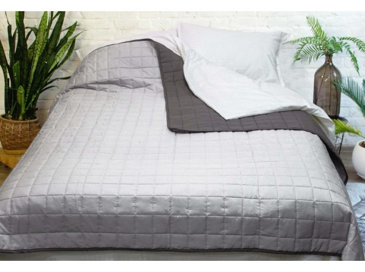 Покрывало стеганное Viluta. Дуэт графит