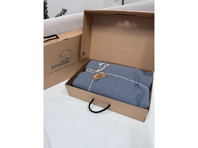 Вафельное покрывало Ecotton. Grey