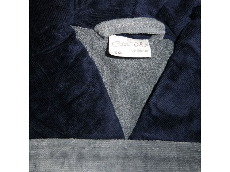 Халат мужской велюровый махровый Gursan. Yildiz-GS-17 Gray