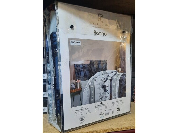 Постельное белье First choice. Фланель Happiness green