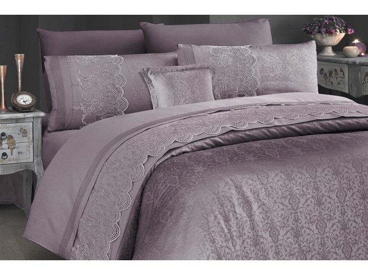 Постельное белье First Choice. V.I.P Moon light сатин Hillary Leylak