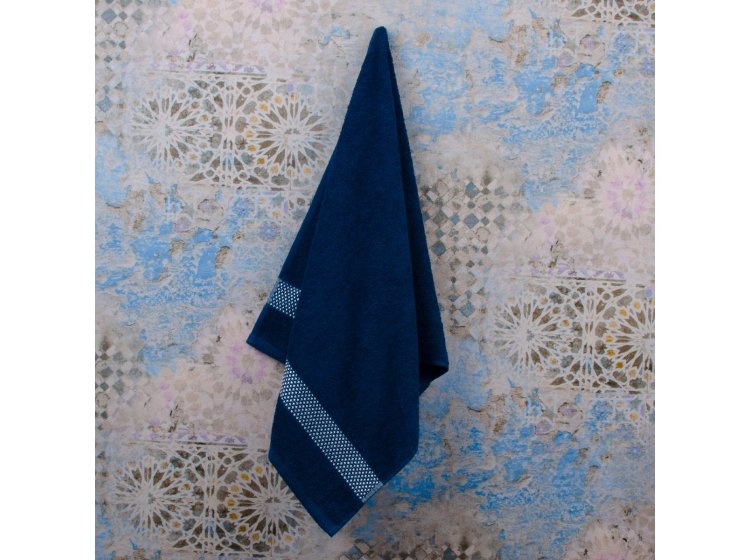 Полотенце махровое Аиша. Хрусталики темно-синего цвета 