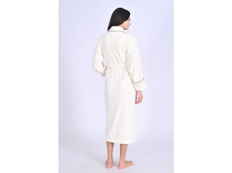 Халат махровый женский с тапочками Nusa. NS 4335 krem