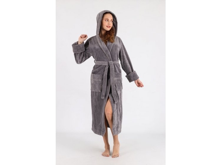 Халат женский махровый бамбуковый Nusa. 6890 gri