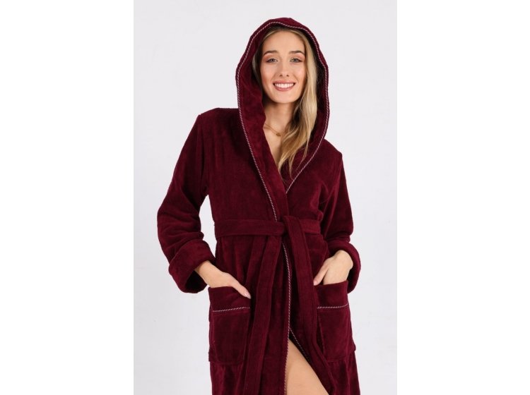Халат женский махровый бамбуковый Nusa. 6890 bordo