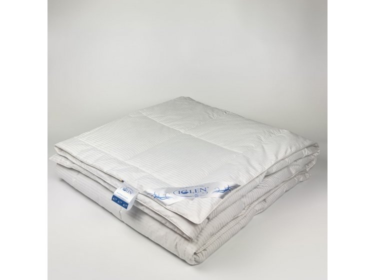 Одеяло демисезонное Iglen 100% пух стеганное в тике