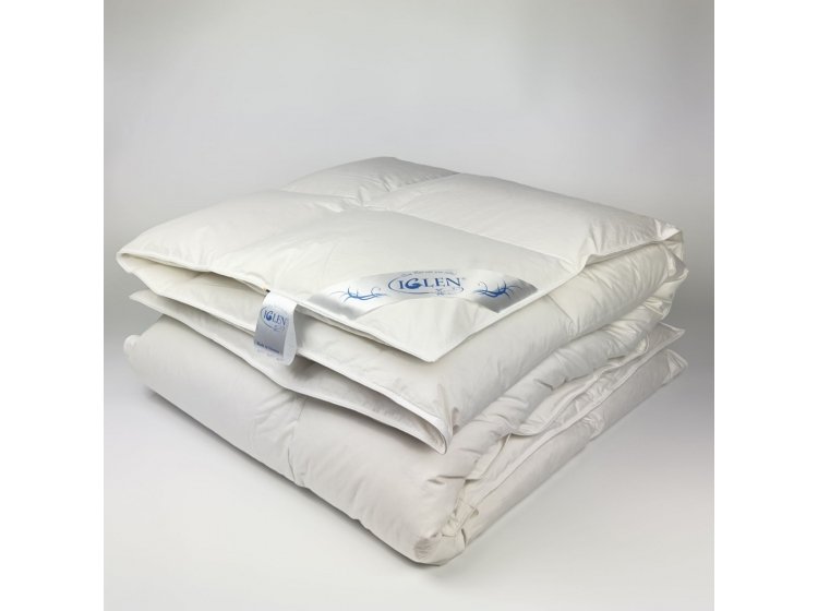 Одеяло детское пуховое облегченное Iglen. Roster кассетное с серым пухом