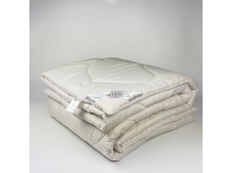 Одеяло зимнее детское Iglen. Из овечьей шерсти в жаккардовом дамаске