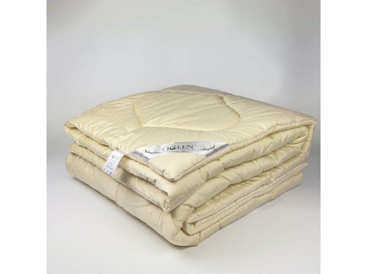 Одеяло зимнее детское Iglen. Из овечьей шерсти в жаккардовом дамаске