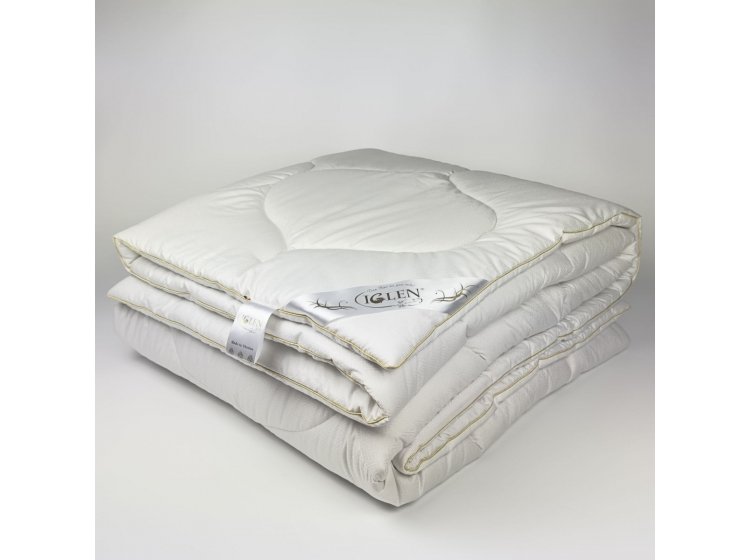 Одеяло зимнее детское Iglen. Из овечьей шерсти в жаккардовом дамаске