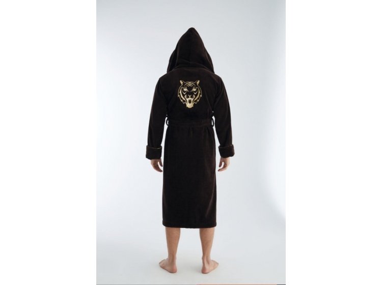 Халат махровый мужской Nusa. 1300 кофейного цвета