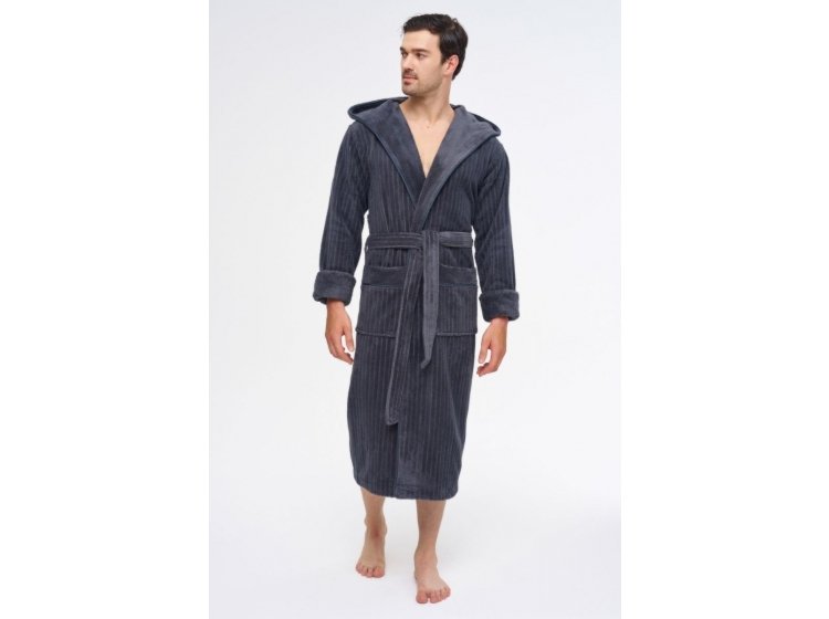 Халат махровый мужской Nusa. NS 1335 antrasit серого цвета