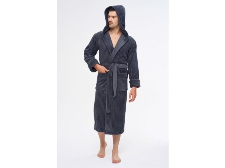 Халат махровый мужской Nusa. NS 1335 antrasit серого цвета