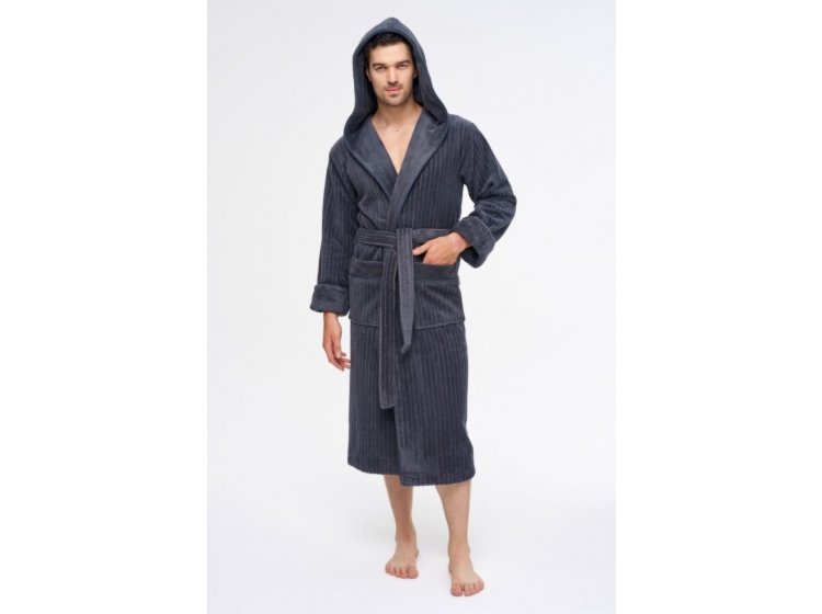 Халат махровый мужской Nusa. NS 1335 antrasit серого цвета