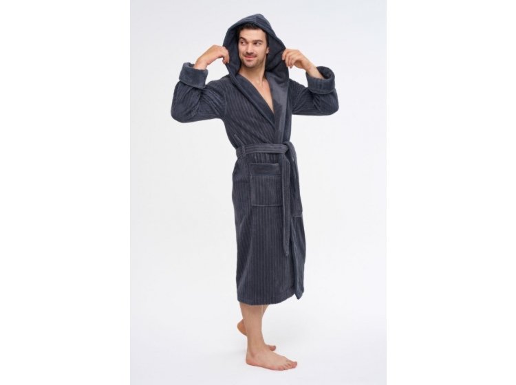 Халат махровый мужской Nusa. NS 1335 antrasit серого цвета