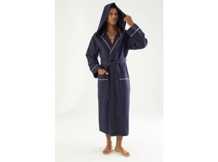 Мужской вафельный халат Nusa. NS 24680 lacivert