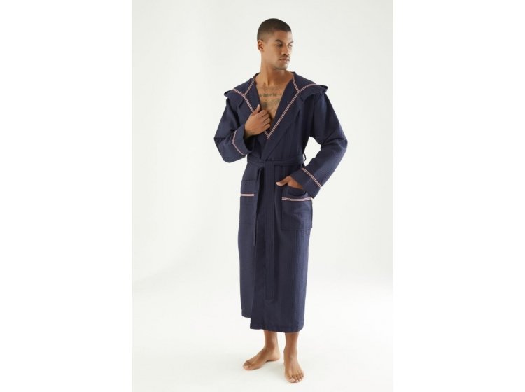 Мужской вафельный халат Nusa. NS 24680 lacivert