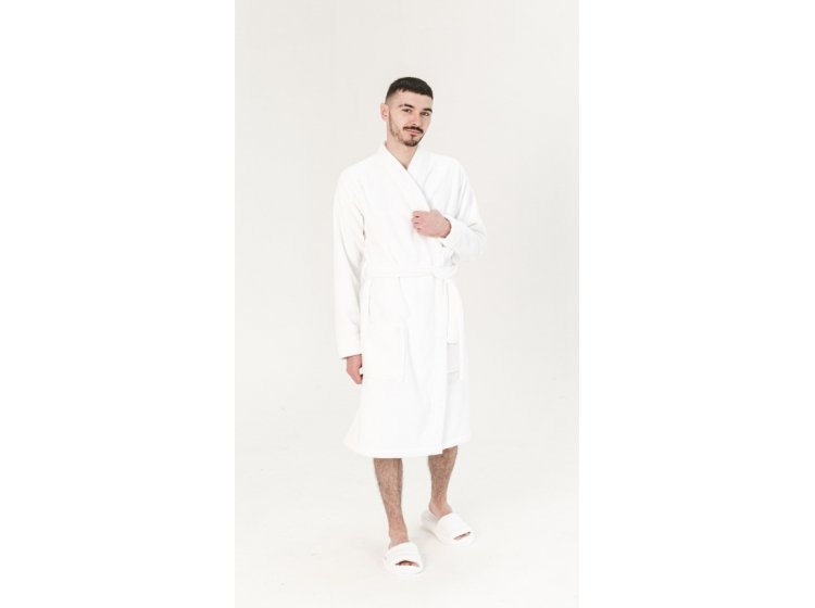 Халат махровый унисекс Lotus. Bold white