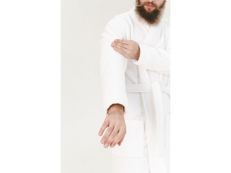 Халат махровый унисекс Lotus. Bold white