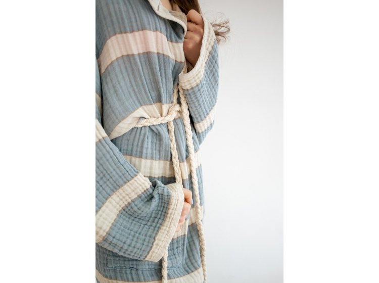 Халат женский Lotus. Milana muslin lead blue-khaki