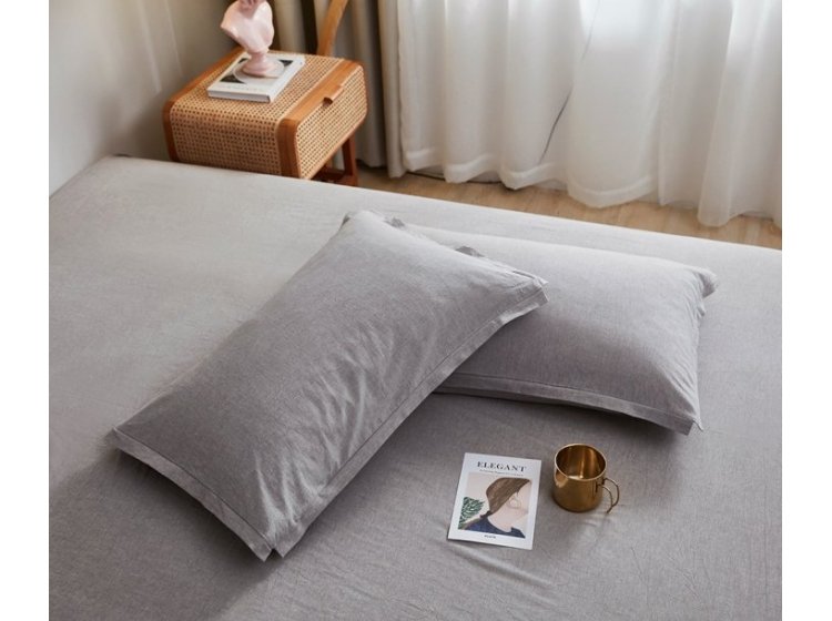 Постельное белье Love you. Вареный хлопок серое