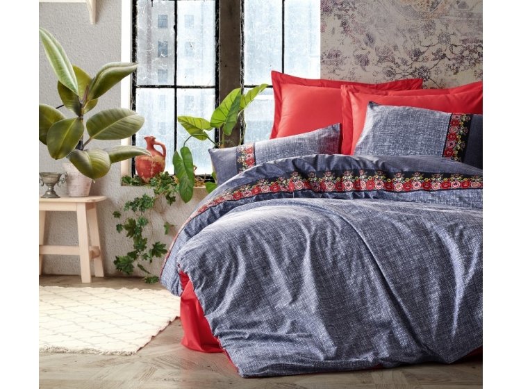 Постельное белье Cotton box. Ранфорс Folk Art Lacivert