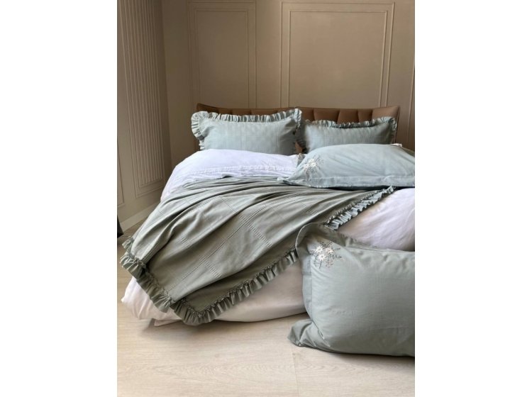 Постельное белье Saheser. Fiorella mint хлопок с вышивкой