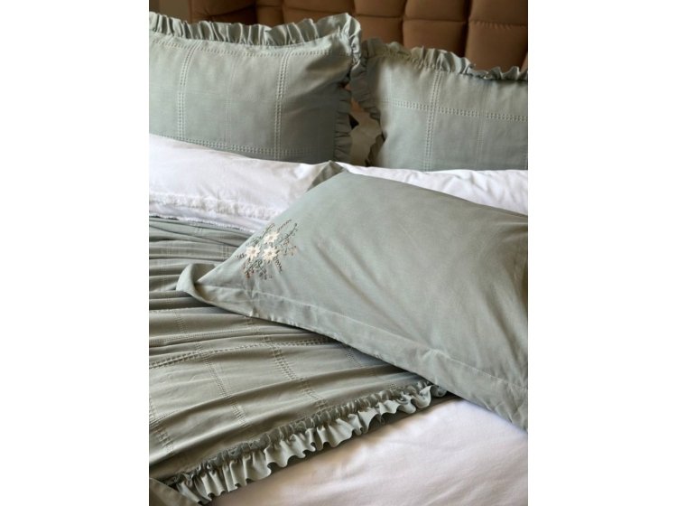 Постельное белье Saheser. Fiorella mint хлопок с вышивкой